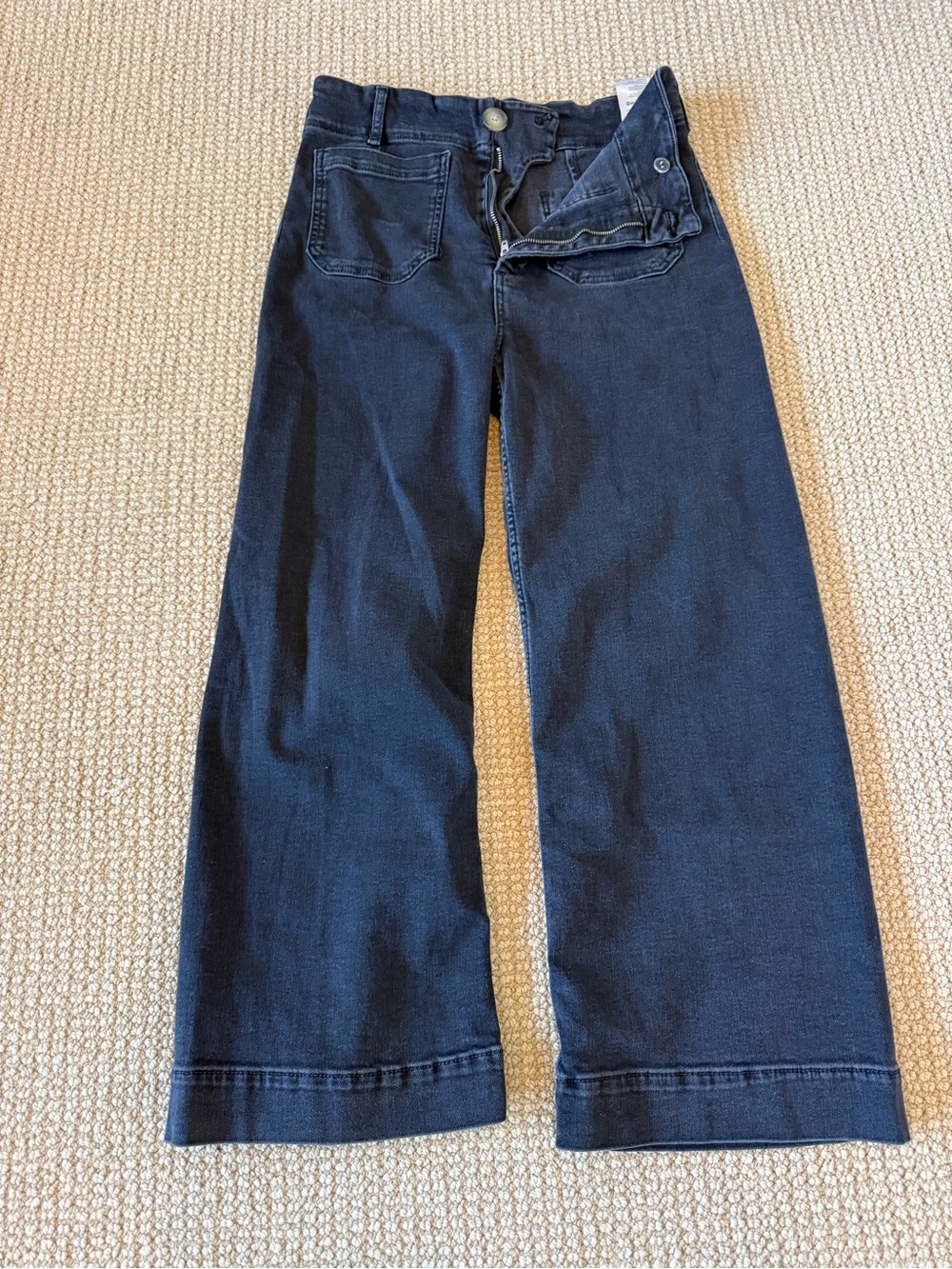Maeve Black Wide-Leg Jeans with High Rise